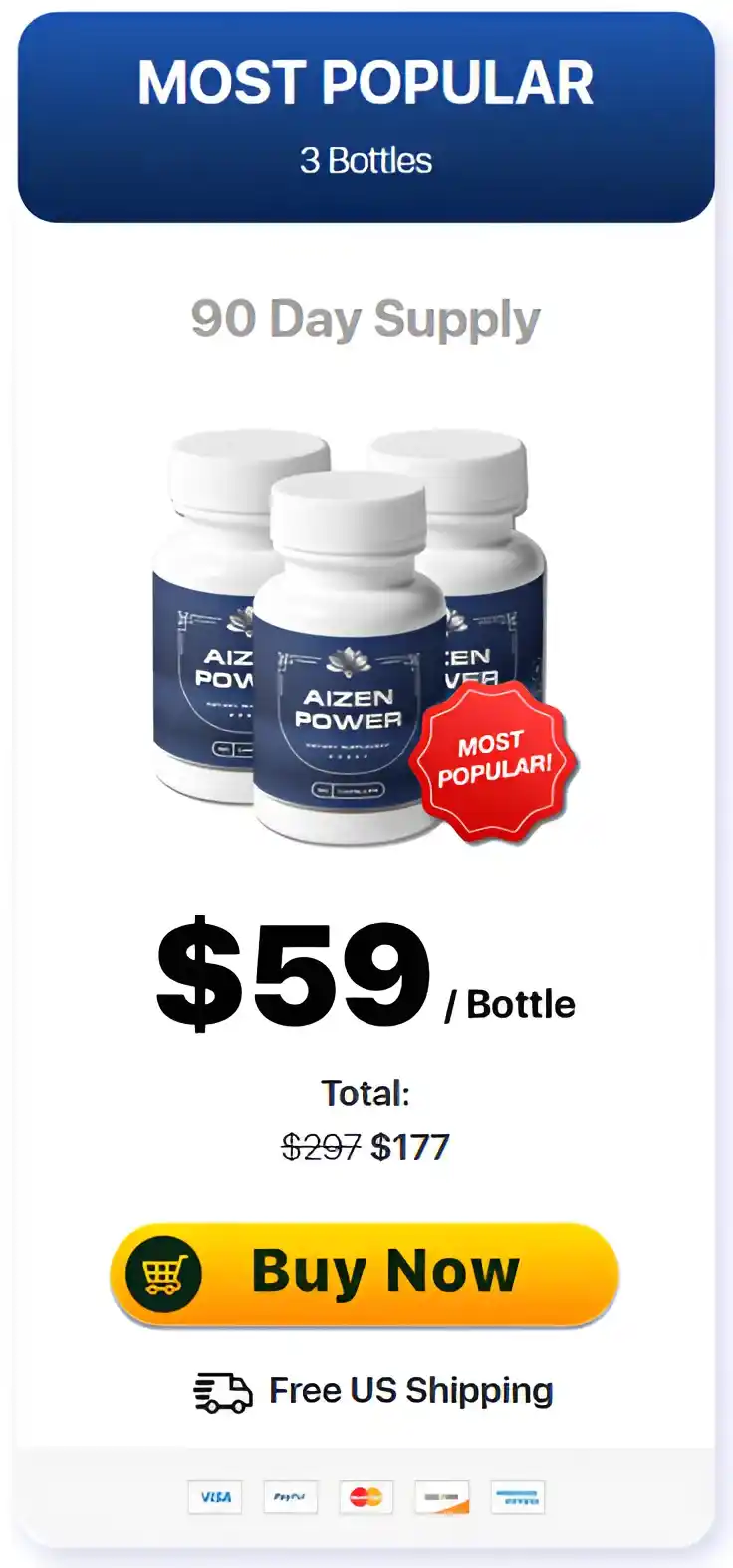 Aizen Power 3 bottle Pricing